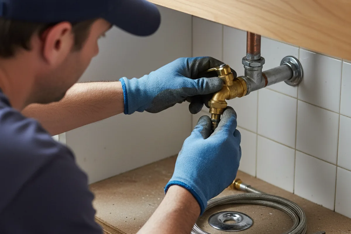 Shutoff valve and fitting work during Burst Pipe Repair in Wilmot